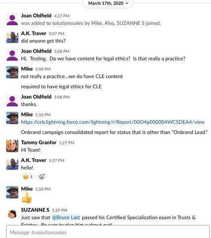 [CEB Event] Solutions Sales team goes all-in on Slack as a communications tool.