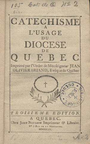Catechism of the Quebec Diocese