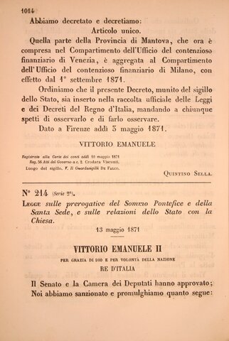 legge delle "guarentigie"