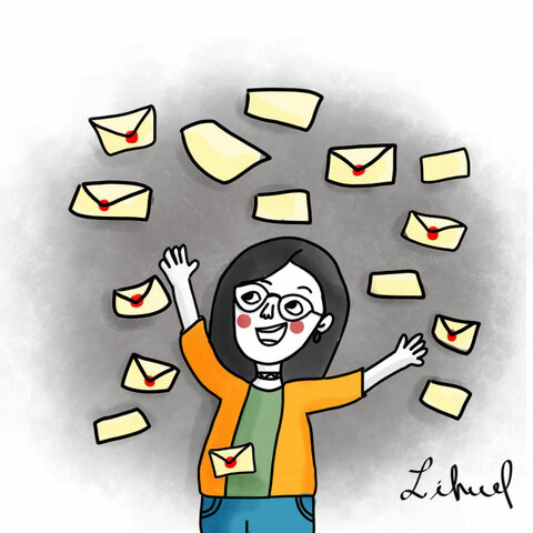 Mina receives a letter