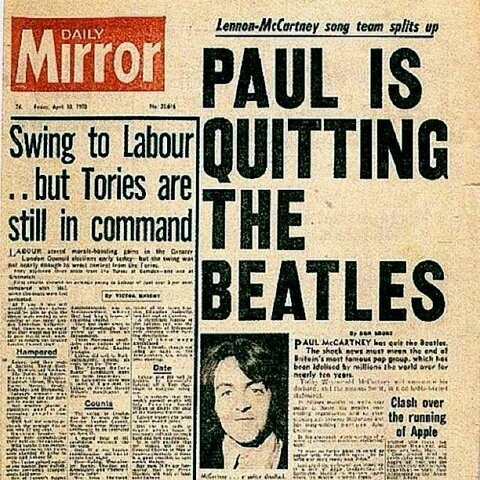 The Beatles break up