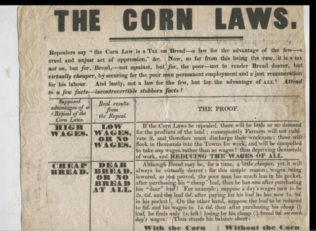 Les difficultés des autres #1: L'agriculture et les Corns Laws