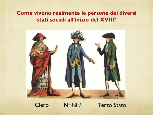 POPOLAZIONE FRANCESE è DIVISA IN CETI