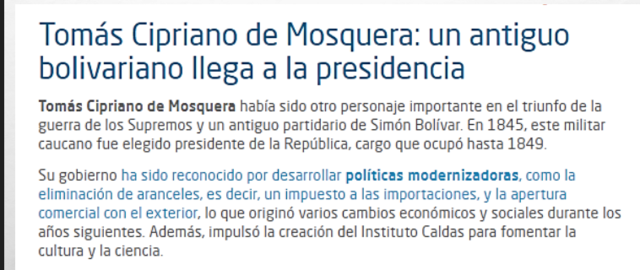 Tomás Cipriano de Mosquera: un antiguo bolivariano llega a la presidencia