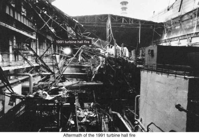 A fire breaks out in the turbine hall of Reactor 2.
