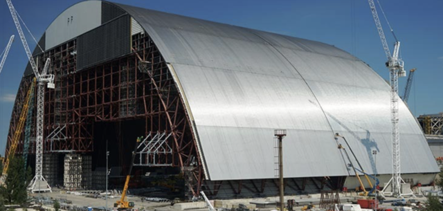 The two halves of the New Safe Confinement are joined.