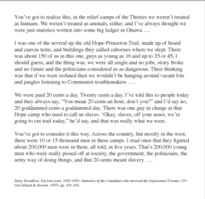 Unemployment Relief Camps (2) primary source included