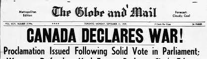 Canada declares war on Germany
