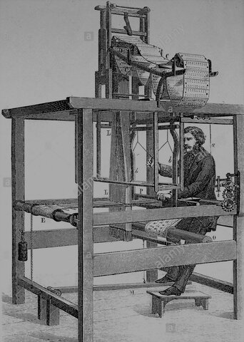 Joseph Jacquard crea el telar para reproducir patrones que da pie a el modelo de automatización, codificación de información y al programa de instrucciones
