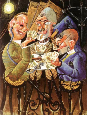 Inválidos de guerra jugando a las cartas. Otto Dix