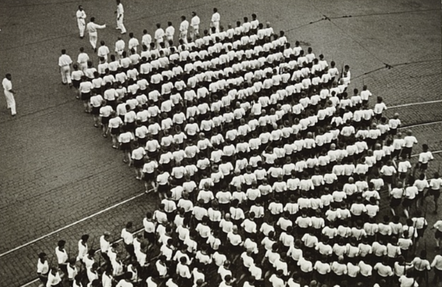 ‘Columnas marchando de la Dynamo Sports Club ', Alexander Rodchenko