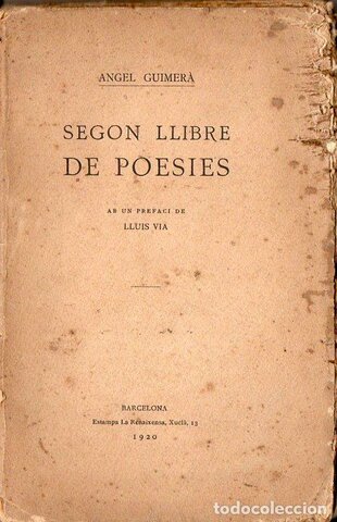 1920, "Segon Llibre de poesies" de Àngel Guimerà