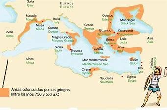 inicio de la colonización griega del Mediterráneo