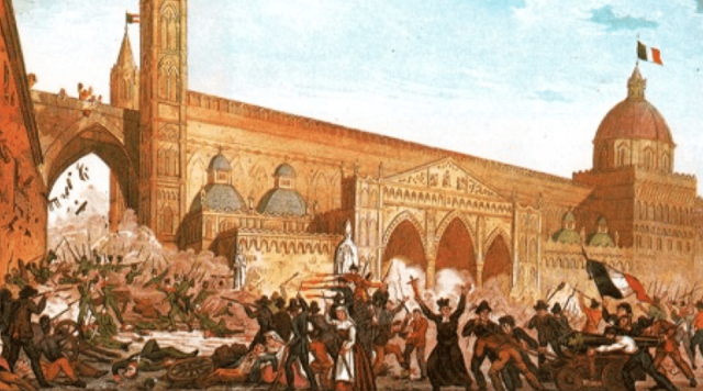 Moti rivoluzionari nella città di Palermo