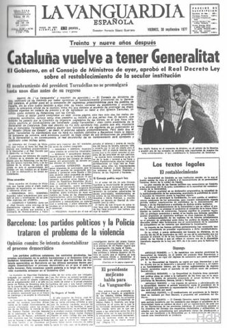 Restablecimiento de la Generalitat