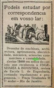 Primeiros anúncios de ensino por correspondência.
