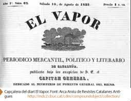Aparició del diari El vapor