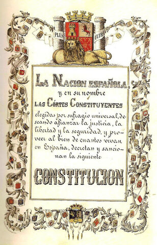 Nova Constitució "Constitució Espanyola" 1869