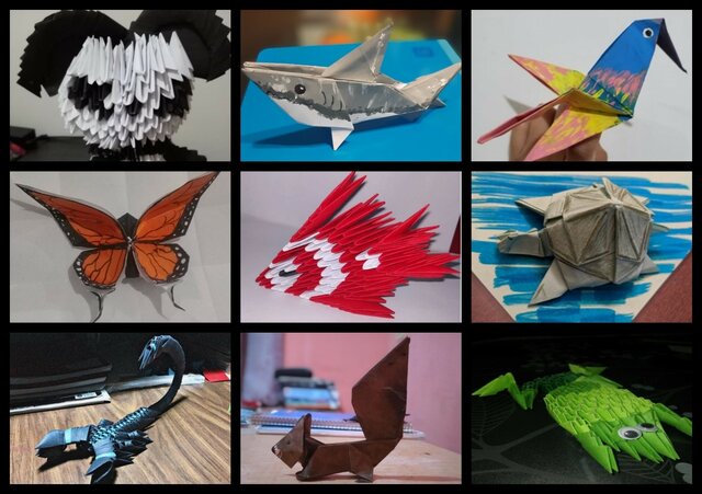 Realizan alumnos de FIME trabajos artísticos con la técnica de origami y cuadro de mosaico
