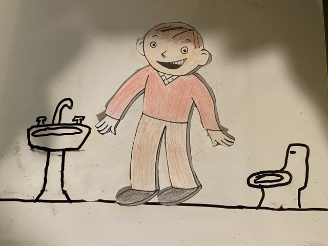 Clément prépare pour l'école