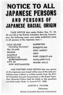 Japanese Canadians: Imprisonment in their own country