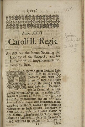 La Ley de Hábeas Corpus (1679)