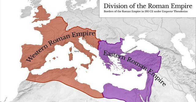 Rome splits into two empires