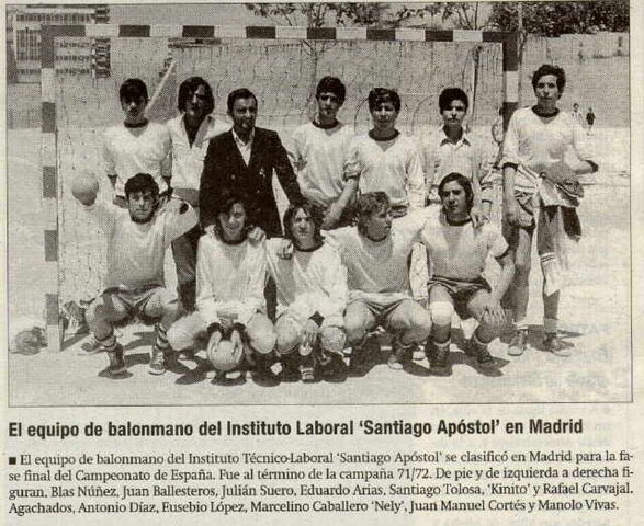 El equipo de Balonmano del Instituto se clasificó para la final del Campeonato de  España en esta disciplina.