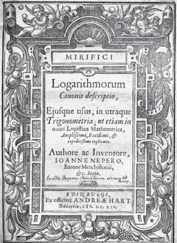 Mirifici Logarithmorum Canonis Descriptio