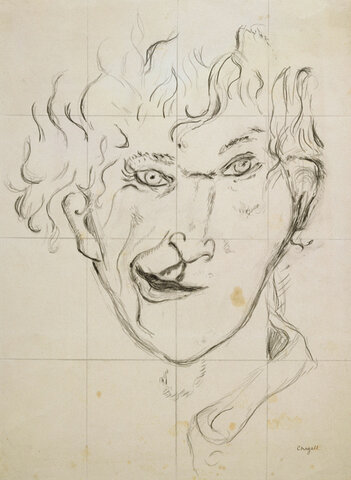 autoritratto con smorfia (1917)