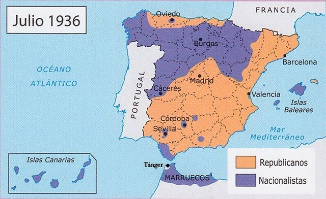 Don Luis anuncia el inicio de la Guerra Civil.