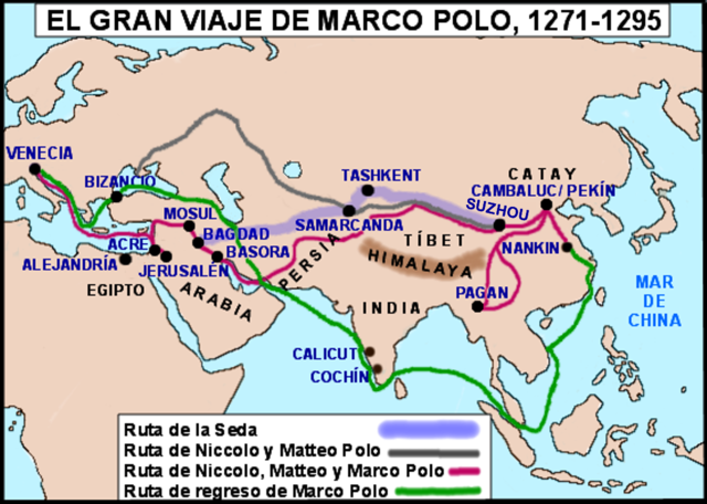 La familia Polo, incluido Marco Polo, comienzan su segundo viaje por tierras orientales.