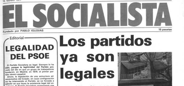 Legalización del PSOE.