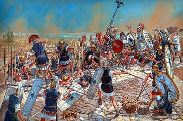 César derrota a Escipión