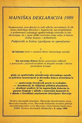 1917-1989- MAJNIŠKA DEKLARACIJA