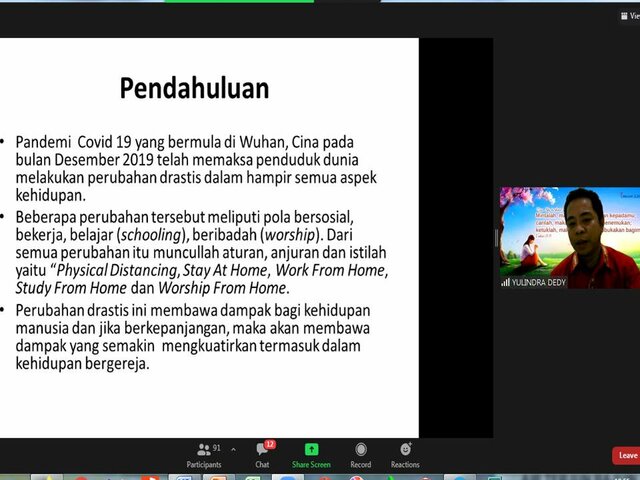 SEMINAR:RESTRUKTURISASI DAN REVITALISASI GKE DI ERA KENORMALAN BARU perspektif warga GKE (Lanjutan)