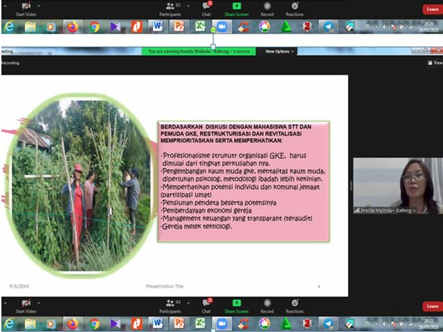 SEMINAR:RESTRUKTURISASI DAN REVITALISASI GKE DI ERA KENORMALAN BARU perspektif warga GKE (Lanjutan)