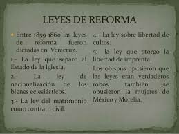 Leyes de Reforma 1859-1860
