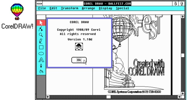 Primera version de Corel DRAW