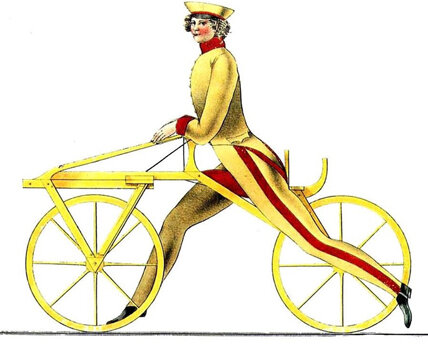 On se déplace à vélo.