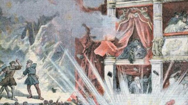 Llançament d'una bomba al teatre del Liceu