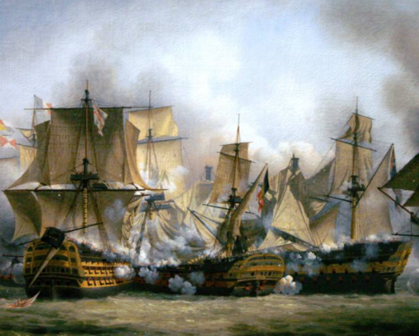 Napoleone viene sconfitto dagli Inglesi nella battaglia di Trafalgar