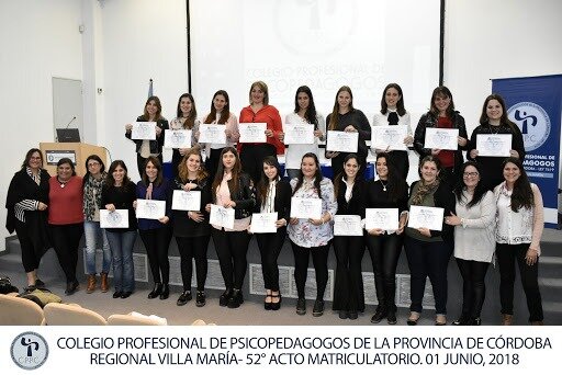 Primer acto matriculatorio de Psicopedagogas en la Provincia de Córdoba