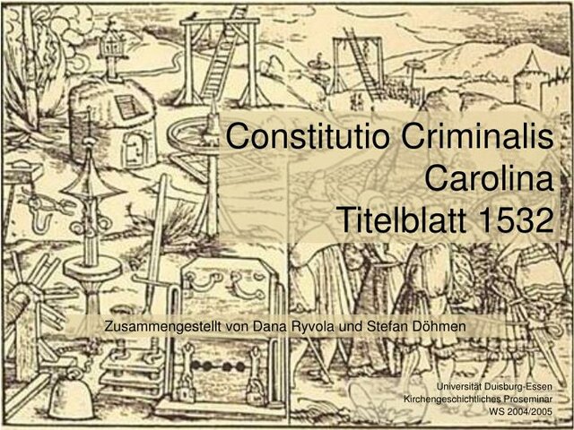 CONSTITUTIO CRIMINALIS CAROLINA 1532