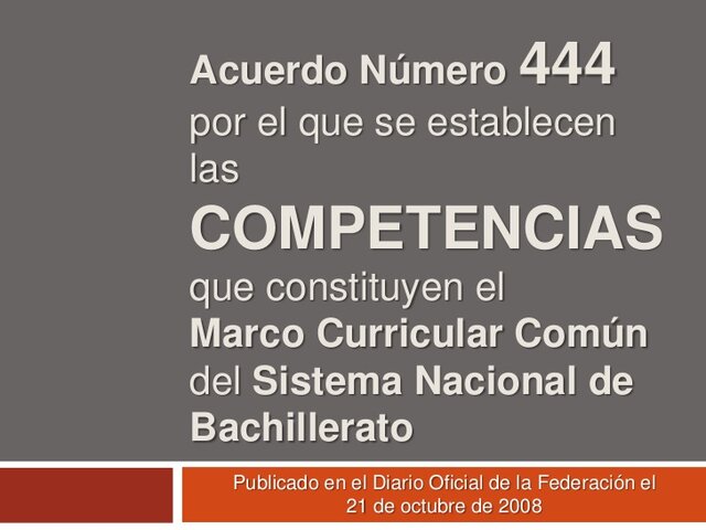 Publicación del acuerdo No. 444