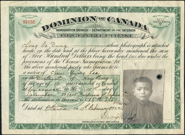 The Chinese head tax