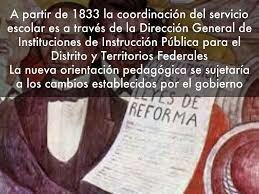 Se crea en 1833 la Dirección General de Instrucción Pública para el Distrito y Territorios de la Federación
