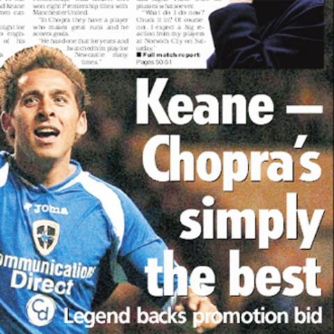 Chopra scores a brace against Sunderland