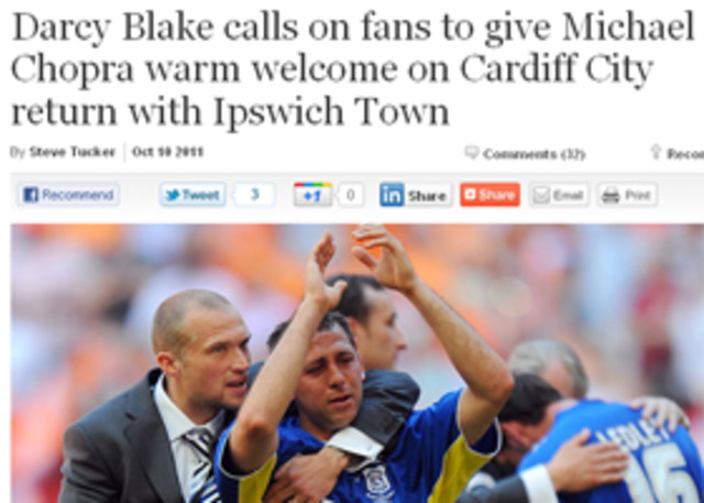 Chopra returns to Cardiff City with his new club