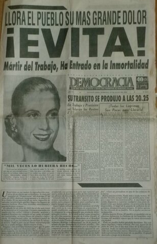 1952 - Fallece Eva Perón